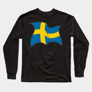 flag of Sweden - sports, flags, and culture inspired designs Long Sleeve T-Shirt